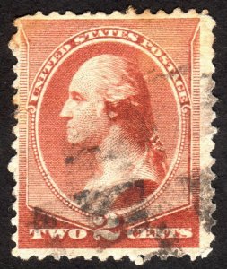 1883, US 2c, Washington, Used, Sc 210