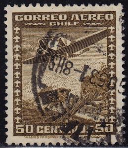 Chile - 1936 - Scott #C35 - used - Airplane