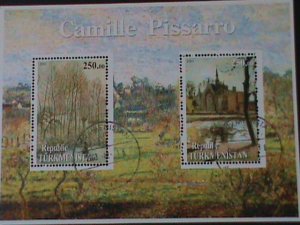 TURKMENISTAN -FAMOUS PAINTING-BY CAMILLE PISSARRO CTO S/S- VF-FANCY CANCEL