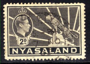 Nyasaland 1938 - 44 KGV1 2d Grey used SG 133 ( D1088 )