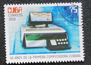 CUBA Sc# 5097 1st Cuban COMPUTER technology internet 2010  used / cancelled