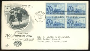 U.S. #1007 FDC F-VF BLOCK OF 4