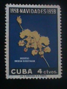 ​CUBA-1958-SC#612- CHRISTMAS-LOVELY ORCHIDS-MNH -VF-HARD TO FIND-LAST ONE