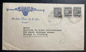 1953 Machala Ecuador Lions International Club cover to Chicago IL USA