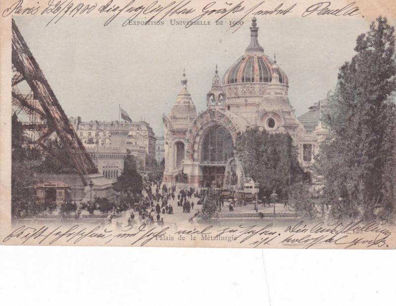 France 1900 Palais de la Metallurgie Exposition 1900 Paris Postcard used VGC