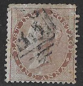 India Sc #22 1 anna with scarce 'FF'  used in Zula  (FFPO) in Abyss...