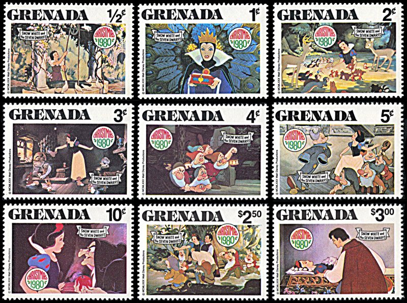 Grenada 1021-1029, MNH, Disney Christmas, Snow White