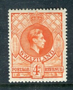 SWAZILAND; 1938 early GVI issue fine Mint hinged Shade of 4d. value