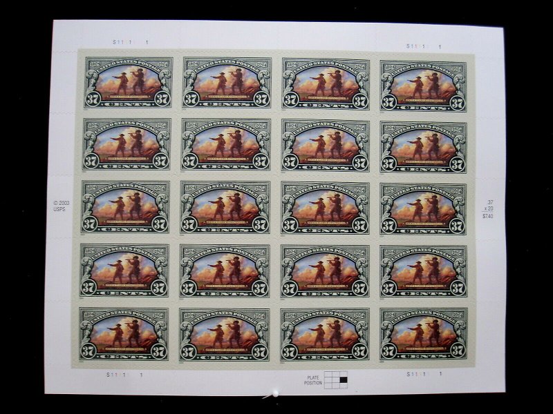 US - SCOTT# 3854 - PANE 20 - MNH - CAT VAL $31.50