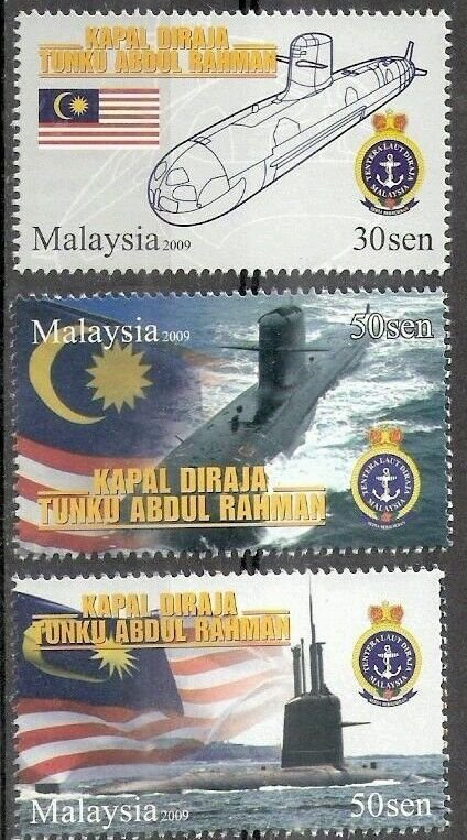 *FREE SHIP Submarine Ship Navy Vehicle Transport Malaysia 2009 (stamp) MNH