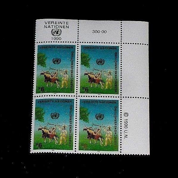 U.N. 1990, VIENNA #106, CRIME PREVENTION. INSC. BLK/4, NICE!! LQQK!!