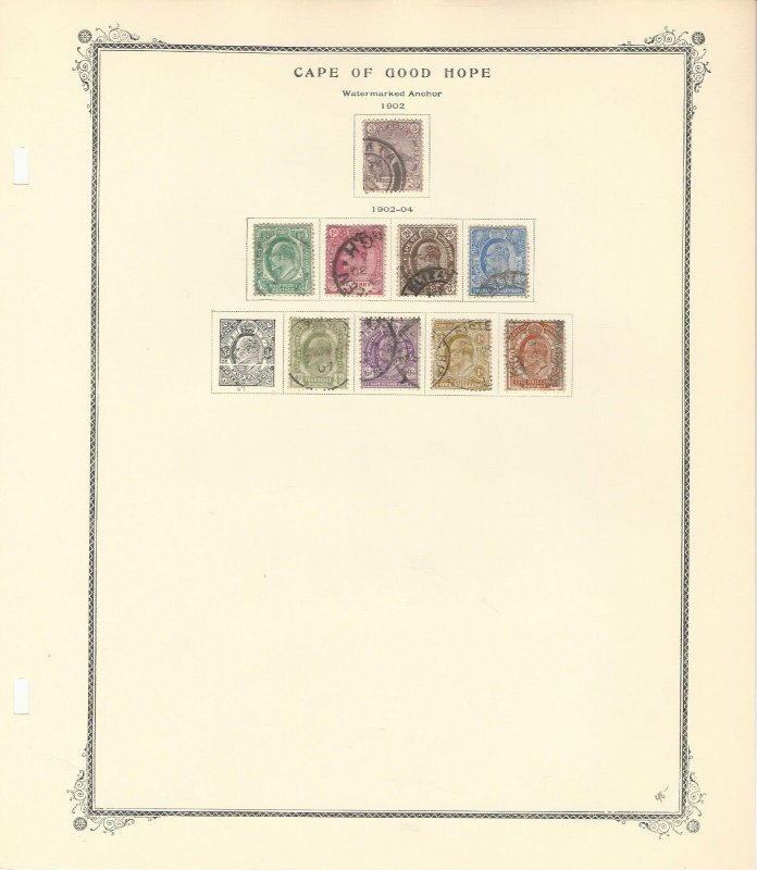Cape Good Hope Collection 1853 to 1904 on 3 Scott Specialty Pages, Loaded