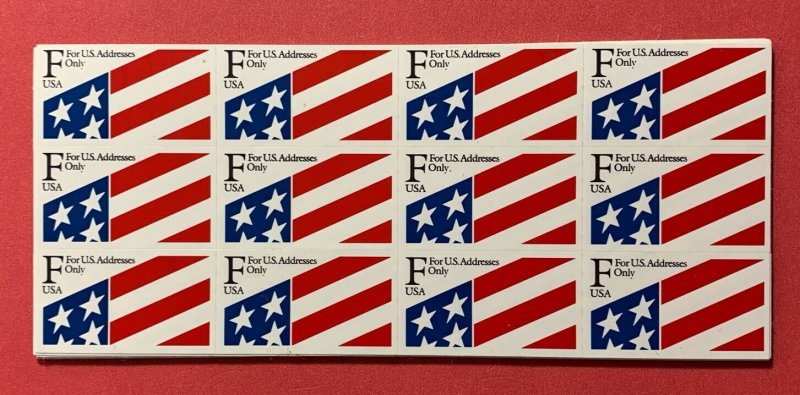 1991 Sc 2522a F-rate (29c) FIRST ATM PANE of 12 MNH plastic stamps