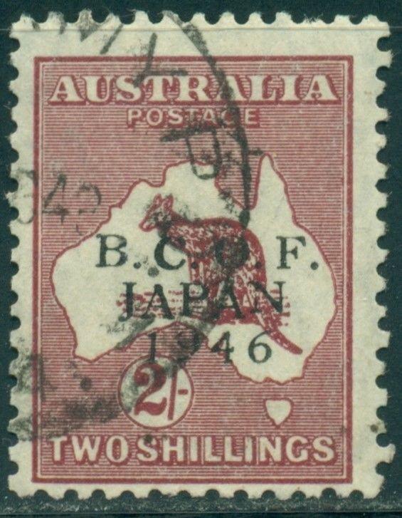 Australia Scott #M6 Used 2sh OVPT B.C.O.F. Japan 1946 CV$45+