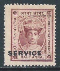India-Feudatory States-Indore #O1 NH 1/2a Maharaja Tukoji Rao III Ovptd. Ser...