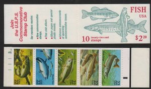 1986 BK154 FISH BOOKLET 5 different plate number 11111 Sc 2209a