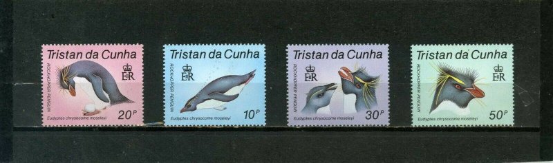 TRISTAN DA CUNHA 1987 FAUNA BIRDS PENGUINS SET OF 4 STAMPS MNH 