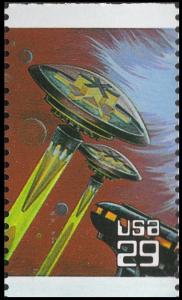 US 2742 Space Fantasy Flying saucers 29c single MNH 1993