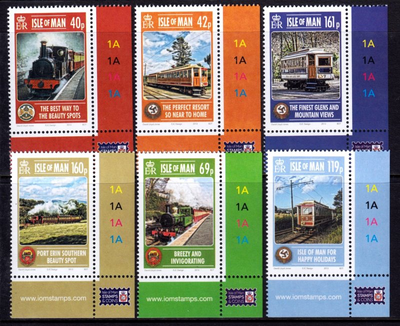 Isle of Man 2013 Railways Complete Mint MNH Set SC 1575-1580