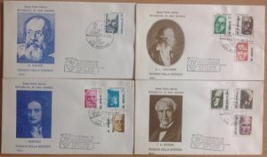 SAN MARINO 1982 FDC PIONEERS OF SCIENCE 4 COVERS