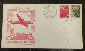 1946 Oslo Norway FFC First Commercial Flight Cover To Copenhagen Denmark