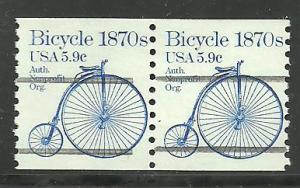 #1901A Bycycle Gap Pair Precancel 2 Mint NH