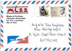 ZAIRE *ANIMATION STUDIO* Advert Cover Forwarded BELGIUM Air Mail MIVA 1992 CM220