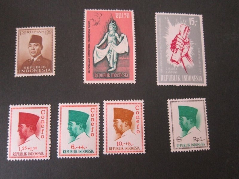 Indonesia 1951 Sc 389,547,655,680,B166,171-2 MNH