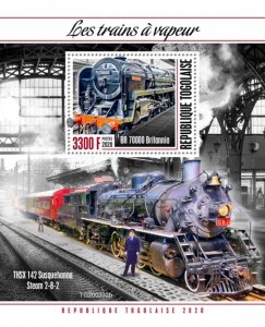 TOGO - 2020 - Steam Trains - Perf Souv Sheet - Mint Never Hinged