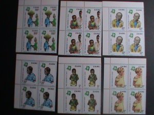 ZAIRE-1979 SC# 921-6 INTERNATIONAL YEAR OF THE CHILD MNH IMPRINT BLOCK VF