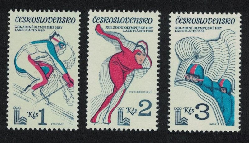 Czechoslovakia Winter Olympic Games Lake Placid 3v SG#2503-2505