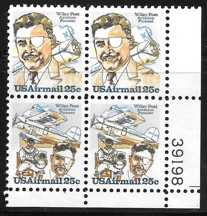 USA C95-C96: 25c Wiley Post, PB, MNH, F-VF