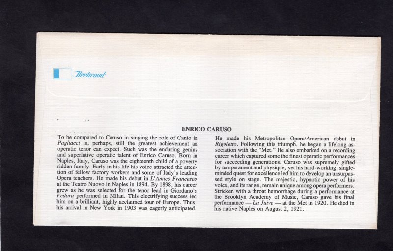 2250 Caruso, FDC Fleetwood