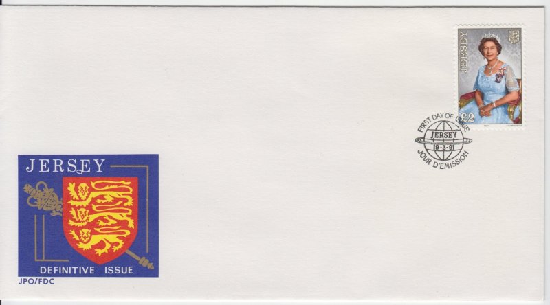 Jersey  1991 Queen Elizabeth Portrait £2  on FDC