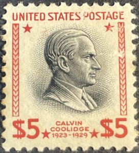 U.S.# 834-MINT NEVER/HINGED*--SINGLE-$5.00 PREXIE---1938