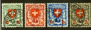 SWITZERLAND 200a-203a USED SCV $36.00 BIN $17.00 COAT OF ARMS