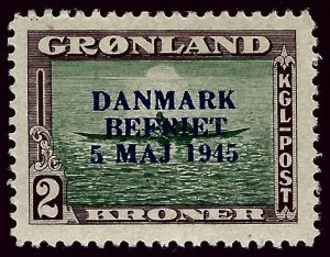 Greenland #26a Mint VF  SCV$175.00.. Typical Ink spots!