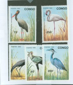 Congo, Peoples Rep. (ex Fr. Congo) #972-976  Single (Complete Set) (Fauna) (B...