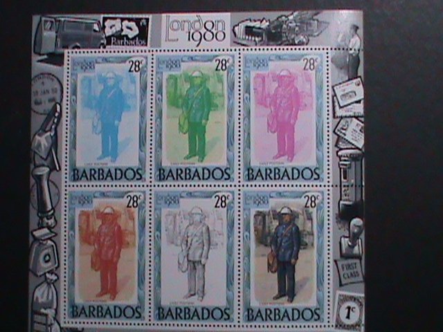 ​BARBADOS-1980-SC#532 LOMDON'80 INTERNATIONAL STAMP SHOW-MNH-S/S-VERY FINE