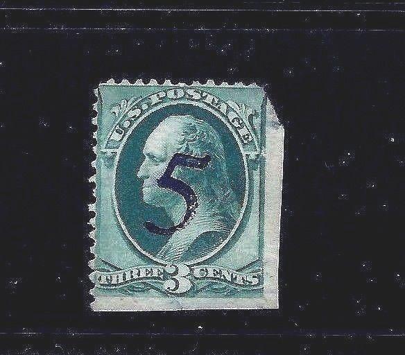 US 1800s Unknown PO Fancy Cancel = Neat Indigo '5' = Cole #[Unrecorded]..MC3