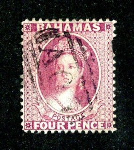 1861  Sc #18 short perf used cv.$50 ( 795 Bahamas )