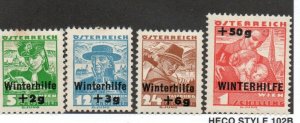 Austria B118-B121 Set Mint hinged