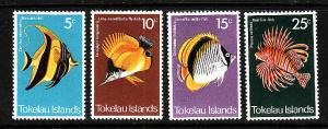 Tokelau-Sc#45-48-unused NH set-Fish-SeaLife-1975