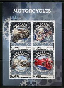 SIERRA LEONE  2016 MOTORCYCLES SHEET MINT NEVER HINGED