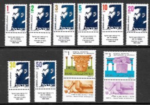 ISRAEL 1986 Theodor Herzl Set with TABS Sc 922-931 MNH
