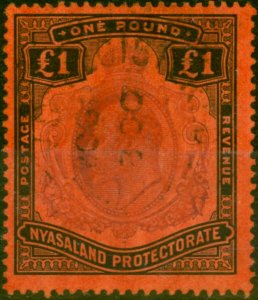 Nyasaland 1908 £1 Purple & Black-Red SG81 Fine Used