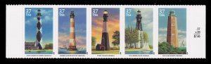 US 3787-3791, MNH Strip of 5 - Lighthouses