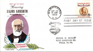 FDC 1958 SC #1118 Fluegel Cachet - Washington DC - Single - F78487