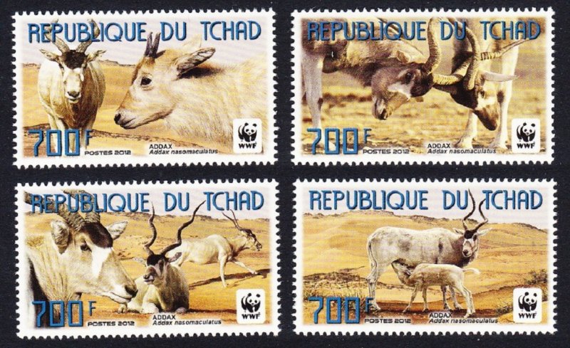 Chad WWF Addax 4v 2012 MNH