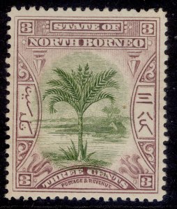 NORTH BORNEO QV SG96a, 3c green & rosey mauve, M MINT. Cat £75. P14½-15